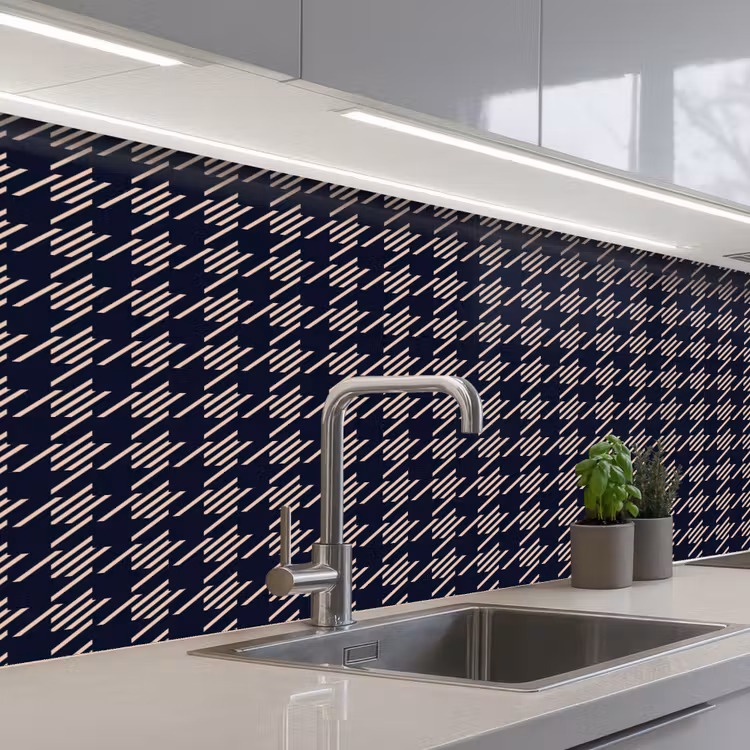 Plaid - Patroon - Ruit - Blauw keuken achterwand 2 middel 871 -3d_schuin