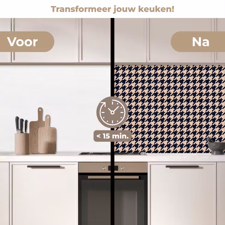 Plaid - Patroon - Ruit - Donkerblauw keuken achterwand 2 middel 871 -voor-na2_NL