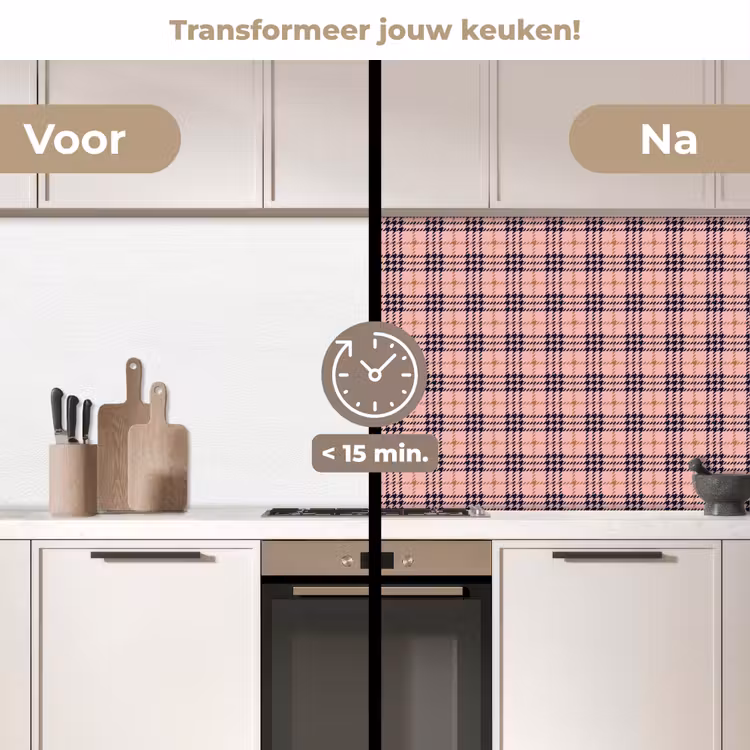 Plaid - Patroon - Schotse - Roze keuken achterwand 2 middel 871 -voor-na2_NL