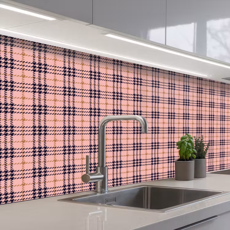 Plaid - Patroon - Schotse - Roze keuken achterwand 2 middel 871 -3d_schuin