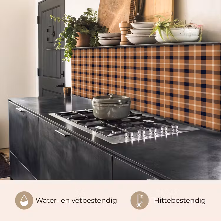 Plaid - Patroon - Vierkant - Bruin keuken achterwand 2 middel 871 -usp_NL