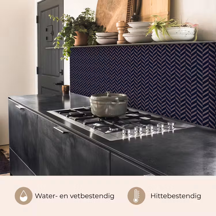Plaid - Patroon - Visgraad - Blauw keuken achterwand 2 middel 871 -usp_NL