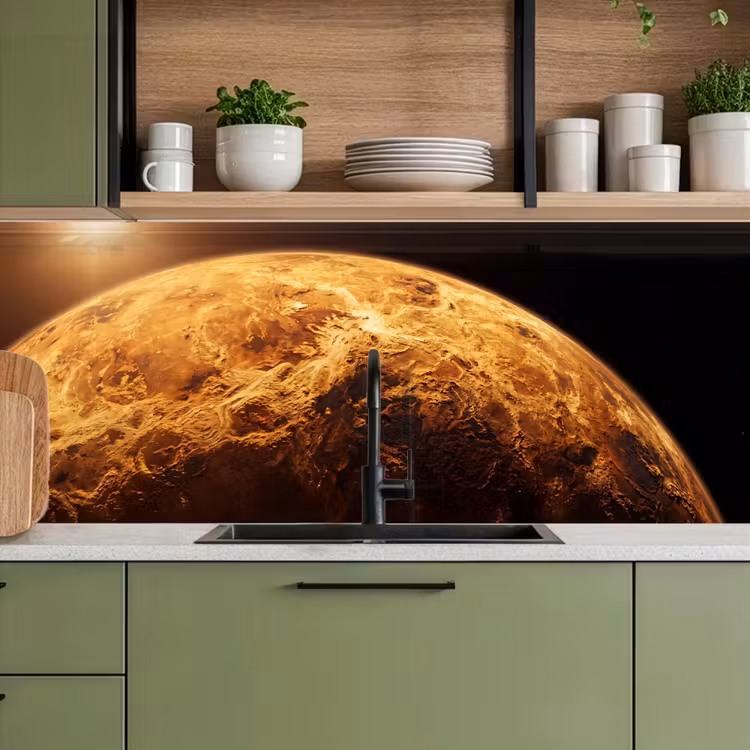 Keuken achterwand - Planeet - Ruimte - Oranje - Planeet - Ruimte - Oranje keuken achterwand 2 middel