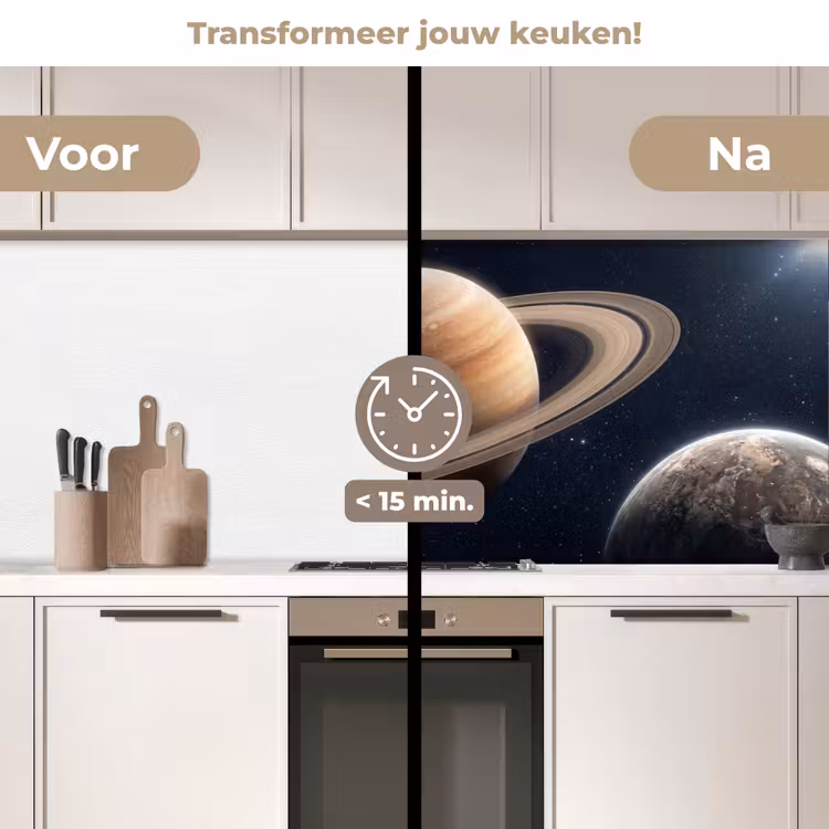 Planeten - Saturnus - Ruimte keuken achterwand 2 middel -voor-na2_NL