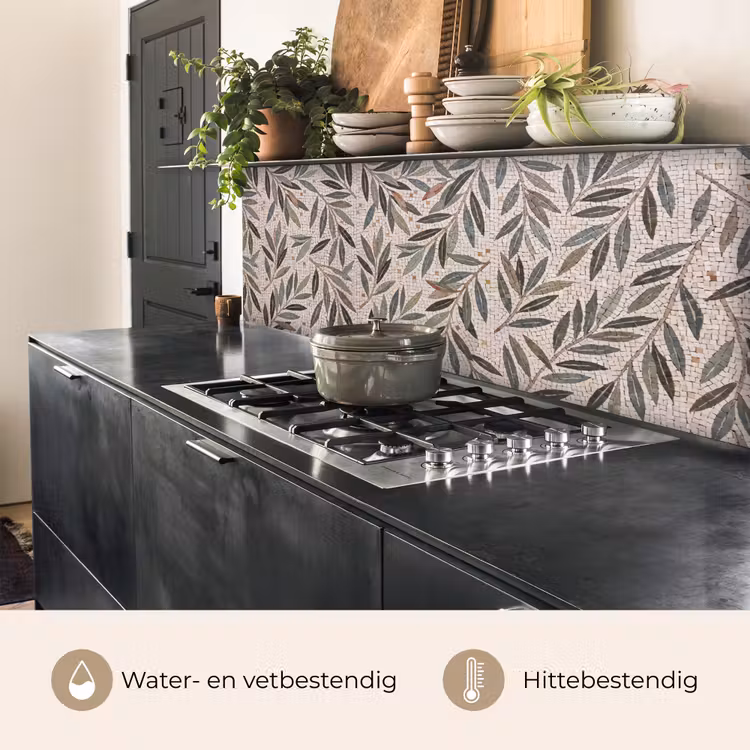 Plant - Blad - Mozaïek - Groen keuken achterwand 2 middel -usp_NL