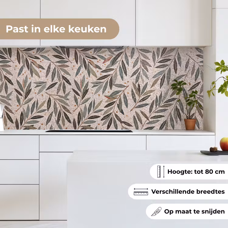 Plant - Blad - Mozaïek - Groen keuken achterwand 2 middel -sfeer4_NL