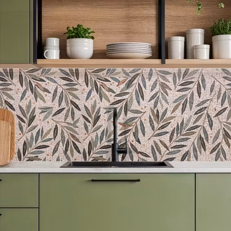 Plant - Blad - Mozaïek - Groen keuken achterwand 2 middel -sfeer3