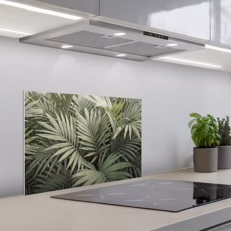Plant - Palmbladeren - Natuur - Groen keuken achterwand spatscherm klein -3d_schuin
