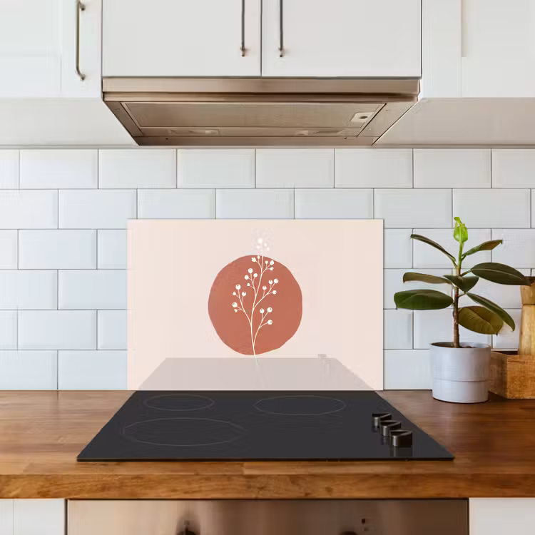 Plant - Tak - Abstract - Modern - Wit keuken achterwand spatscherm klein -sfeer2