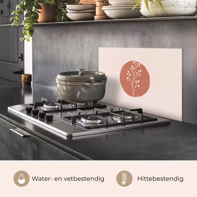 Plant - Tak - Abstract - Modern - Wit keuken achterwand spatscherm klein -usp_NL