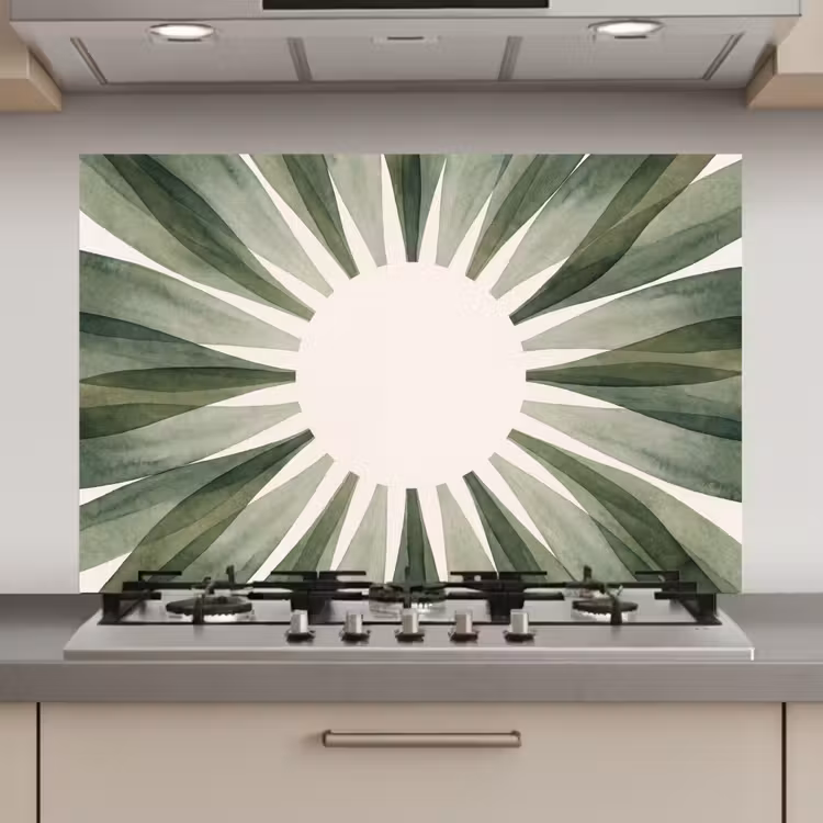 Planten - Abstract - Waterverf - Groen - Natuur keuken achterwand spatscherm klein -3d_website