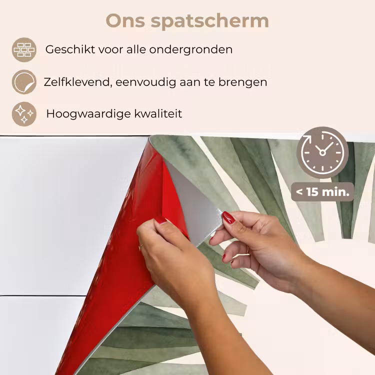 Planten - Abstract - Waterverf - Groen - Natuur keuken achterwand spatscherm klein -spatscherm_NL