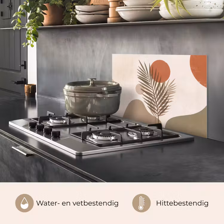 Planten - Bladeren - Abstract - Modern - Beige keuken achterwand spatscherm klein -usp_NL