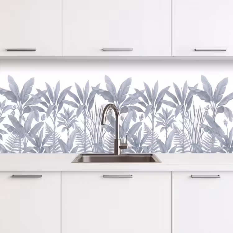 Planten - Bladeren - Natuur - Grijs keuken achterwand 2 middel -3d
