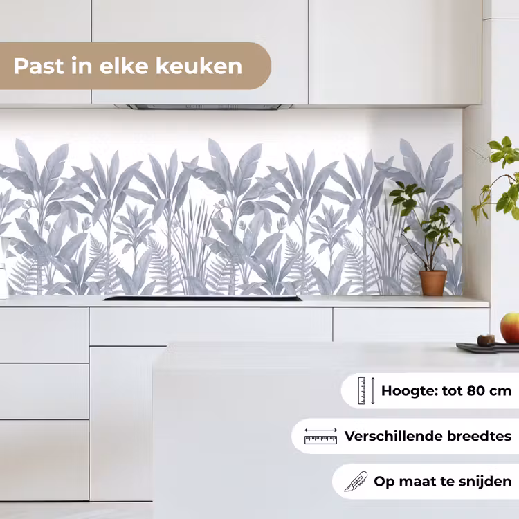 Planten - Bladeren - Natuur - Grijs keuken achterwand 2 middel -sfeer4_NL