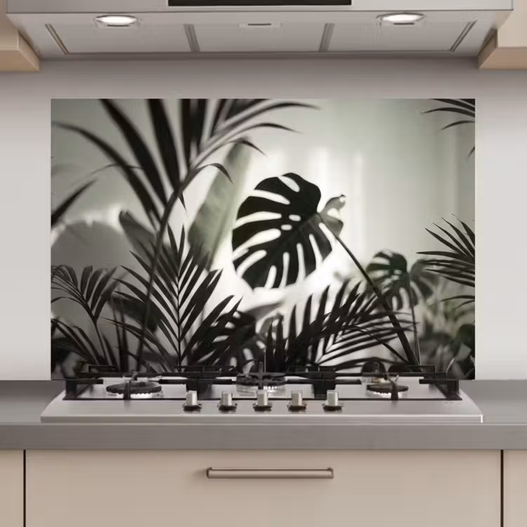 Planten - Bladeren - Natuur - Minimalistisch - Groen keuken achterwand spatscherm klein -3d_website
