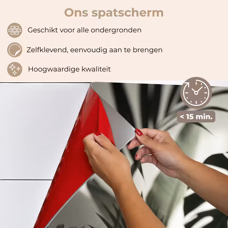 Planten - Bladeren - Natuur - Minimalistisch - Groen keuken achterwand spatscherm klein -spatscherm_NL