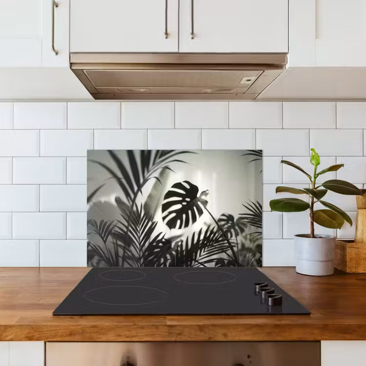 Planten - Bladeren - Natuur - Minimalistisch - Groen keuken achterwand spatscherm klein -sfeer2