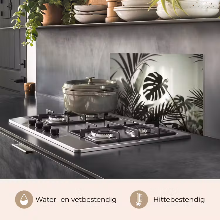 Planten - Bladeren - Natuur - Minimalistisch - Groen keuken achterwand spatscherm klein -usp_NL