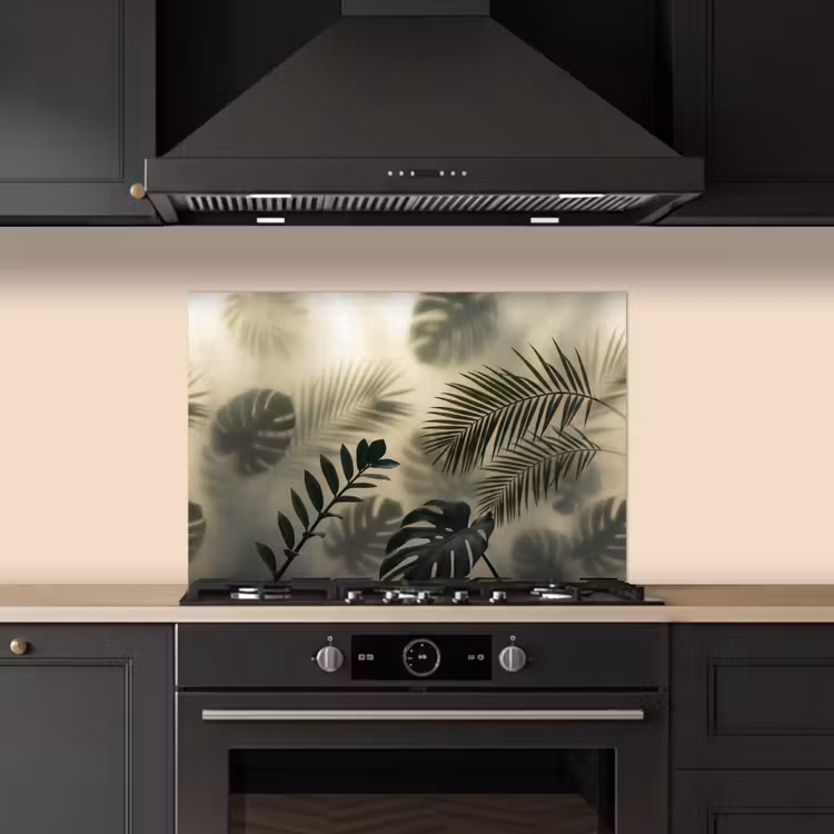 Planten - Bladeren - Schaduwen - Groen - Modern keuken achterwand spatscherm klein -sfeer1
