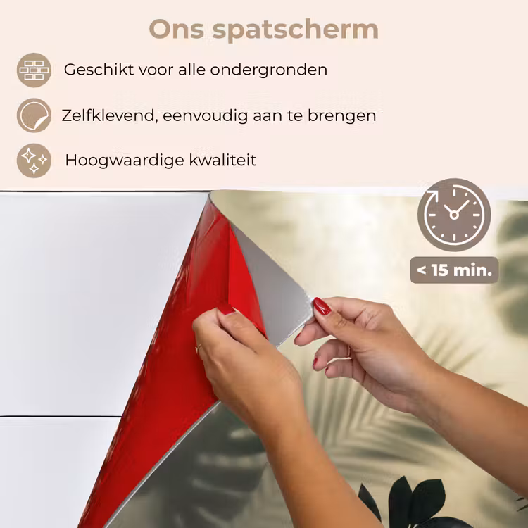 Planten - Bladeren - Schaduwen - Groen - Modern keuken achterwand spatscherm klein -spatscherm_NL