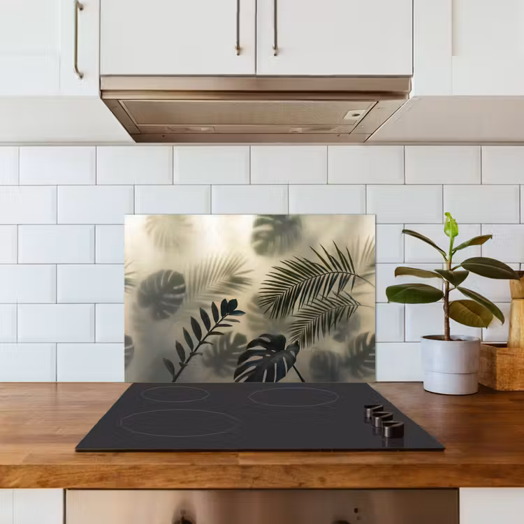 Planten - Bladeren - Schaduwen - Groen - Modern keuken achterwand spatscherm klein -sfeer2