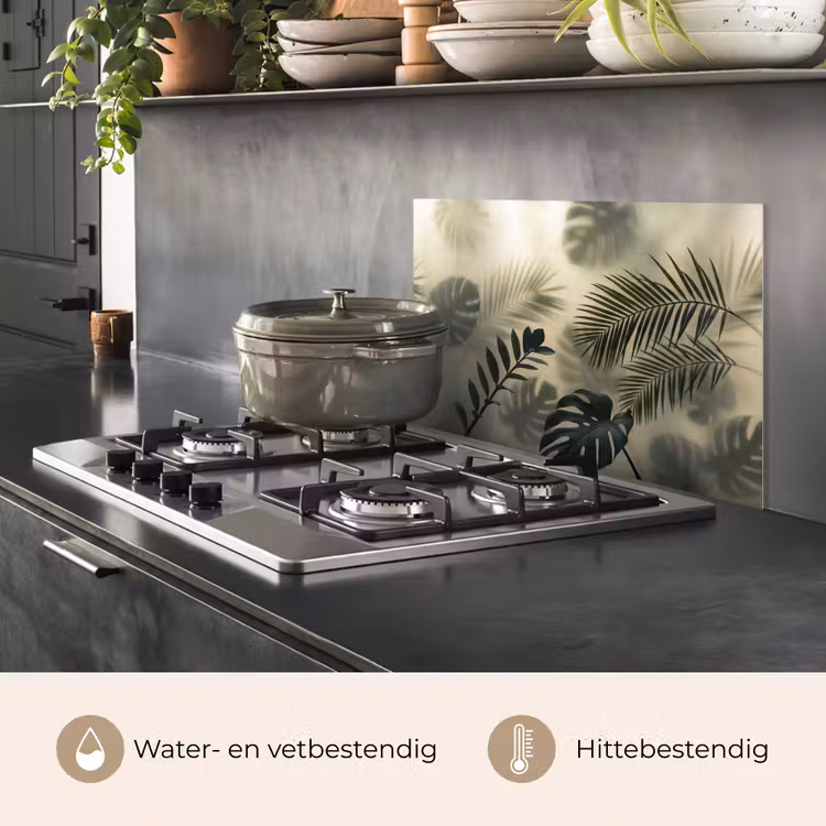 Planten - Bladeren - Schaduwen - Groen - Modern keuken achterwand spatscherm klein -usp_NL