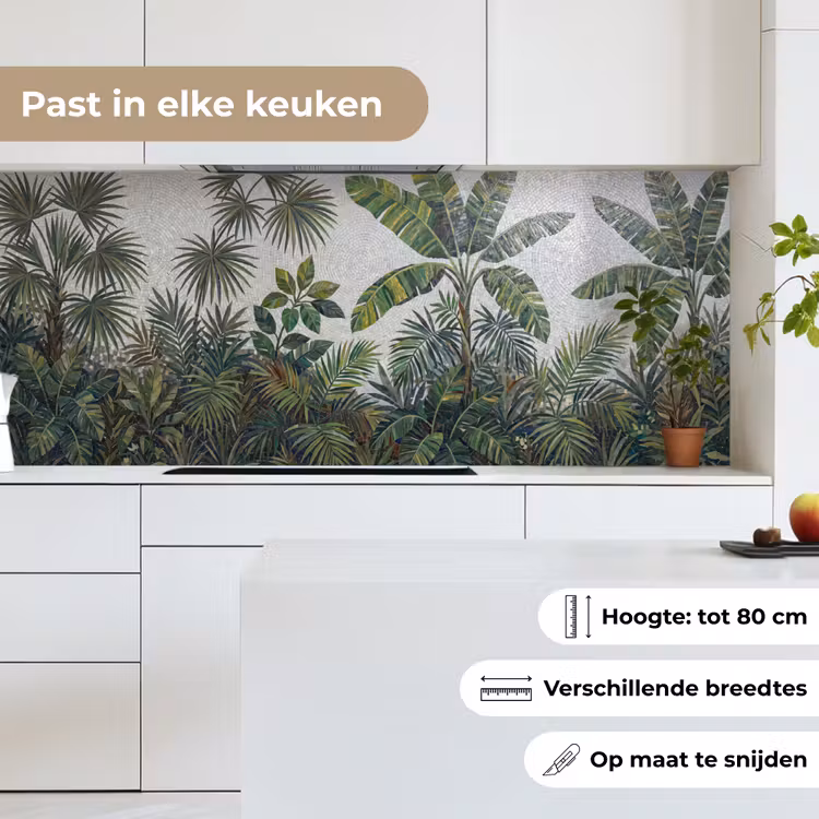 Planten - Tropisch - Mozaïek - Groen - Natuur keuken achterwand 2 middel -sfeer4_NL