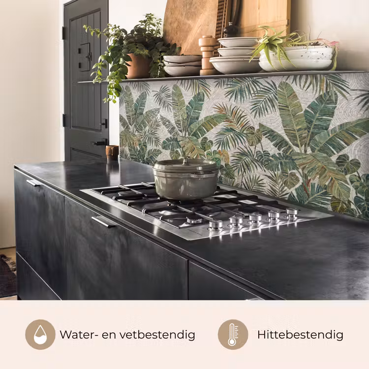 Planten - Tropisch - Mozaïek - Natuur - Groen keuken achterwand 2 middel -usp_NL