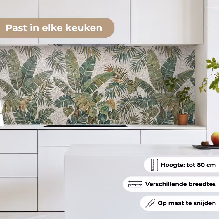 Planten - Tropisch - Mozaïek - Natuur - Groen keuken achterwand 2 middel -sfeer4_NL