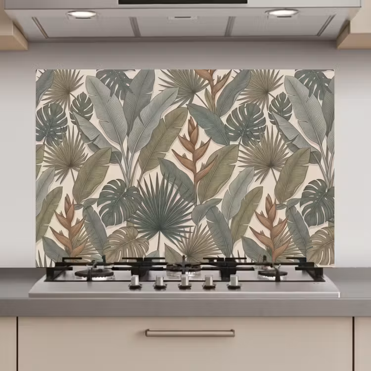Planten - Tropisch - Natuur - Illustratie - Groen keuken achterwand spatscherm klein -3d_website