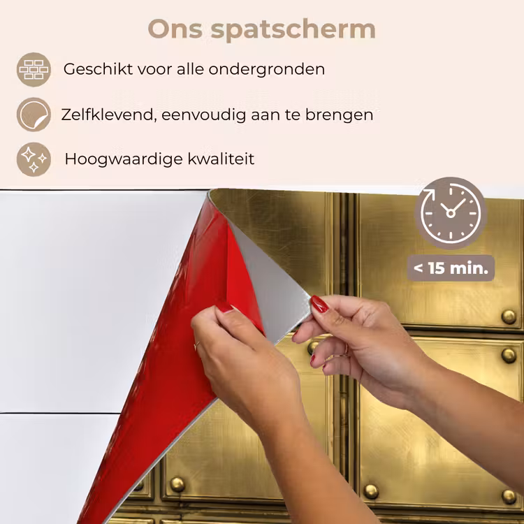 Platen - Industrieel - Stoer - Goud keuken achterwand spatscherm klein 900 -spatscherm_NL