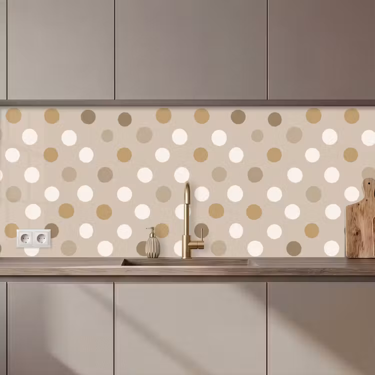 Polka - Dots - Beige keuken achterwand 2 middel 871 zz_3dshopping