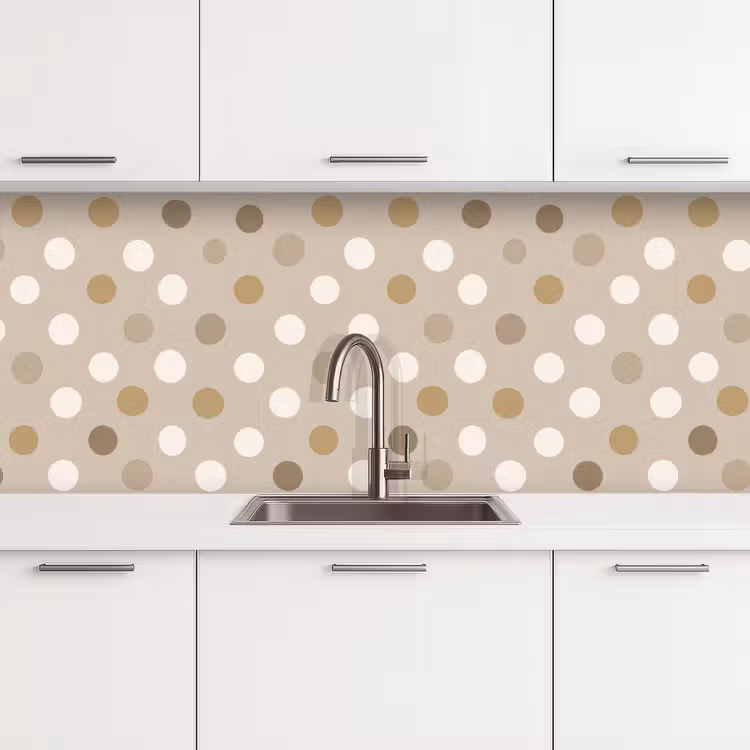 Polka - Dots - Beige keuken achterwand 2 middel 871 -3d