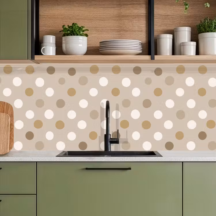 Polka - Dots - Beige keuken achterwand 2 middel 871 -sfeer3