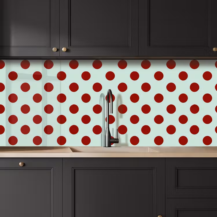 Polka - Dots - Rood keuken achterwand 2 middel 871 -sfeer1