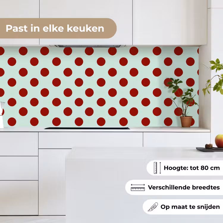 Polka - Dots - Rood keuken achterwand 2 middel 871 -sfeer4_NL