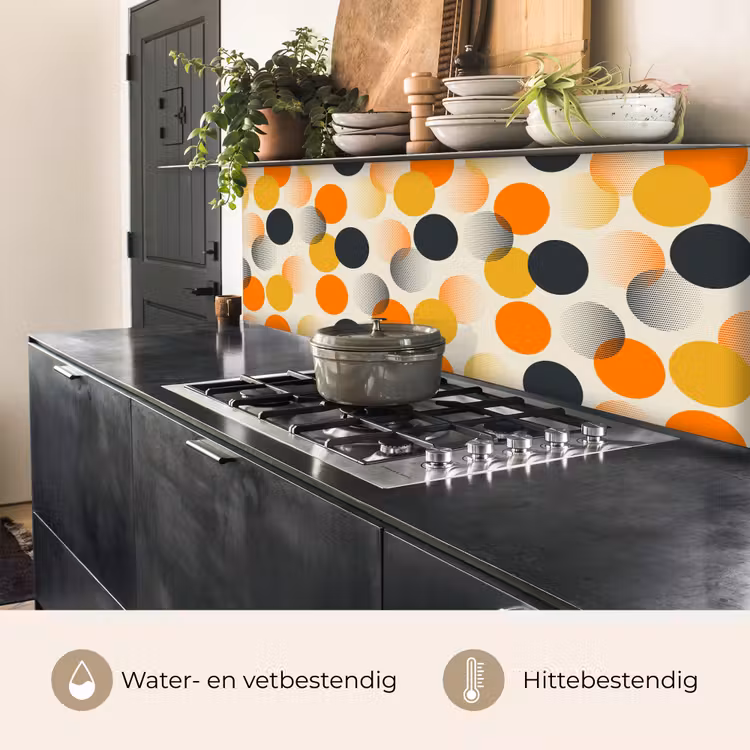 Polkadot - Design - Retro - Oranje keuken achterwand 2 middel 871 -usp_NL
