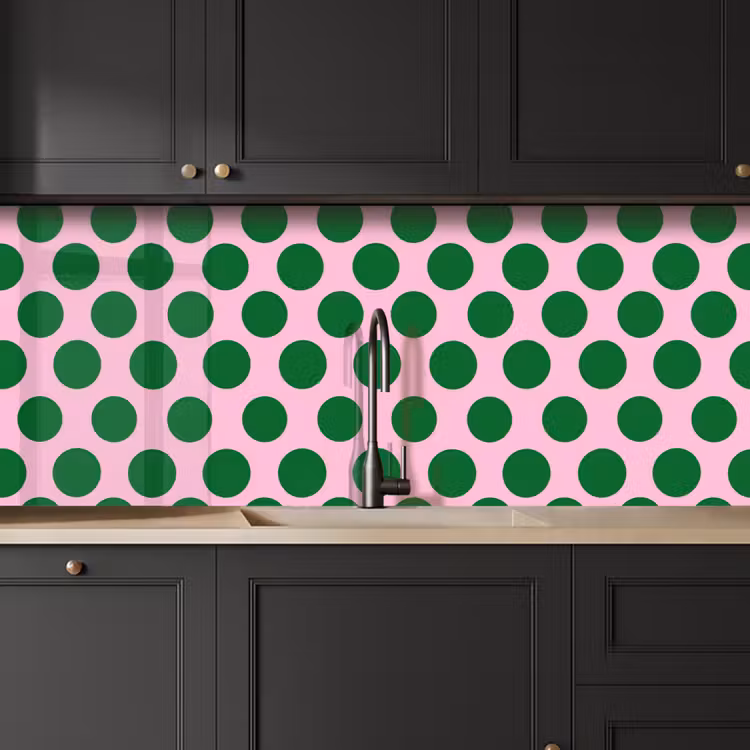 Polkadots - Patroon - Groen keuken achterwand 2 middel 871 -sfeer1