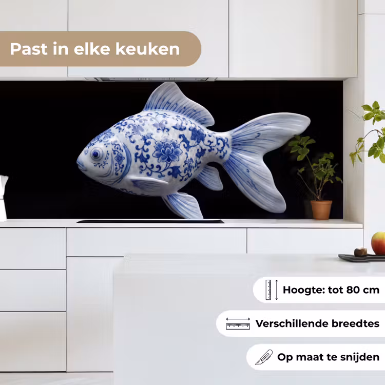 Porselein - Goudvis - Delfts - Blauw keuken achterwand 2 middel -sfeer4_NL