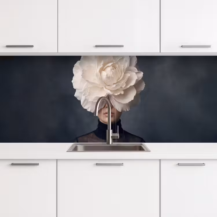 Portret - Mysterieus - Wit keuken achterwand 2 middel -3d