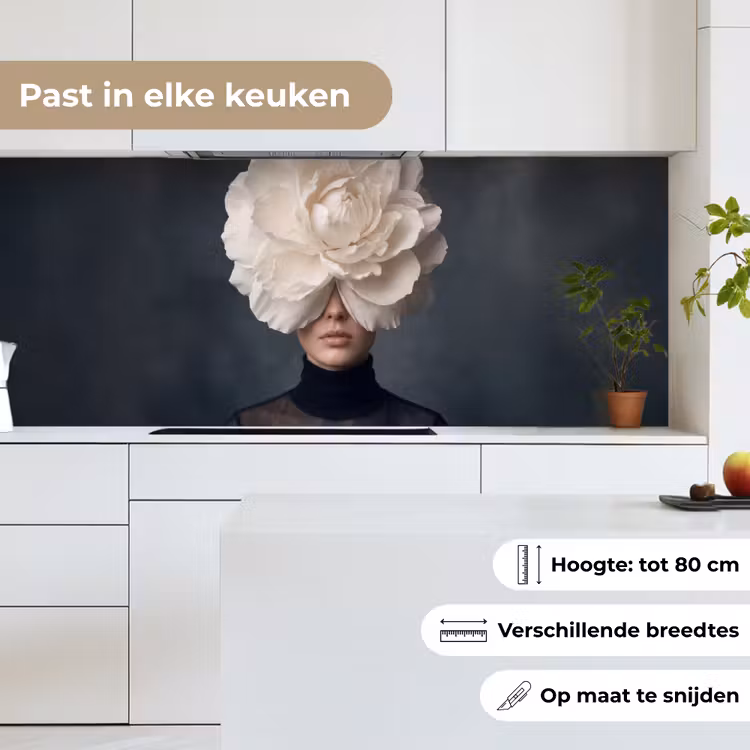 Portret - Mysterieus - Wit keuken achterwand 2 middel -sfeer4_NL