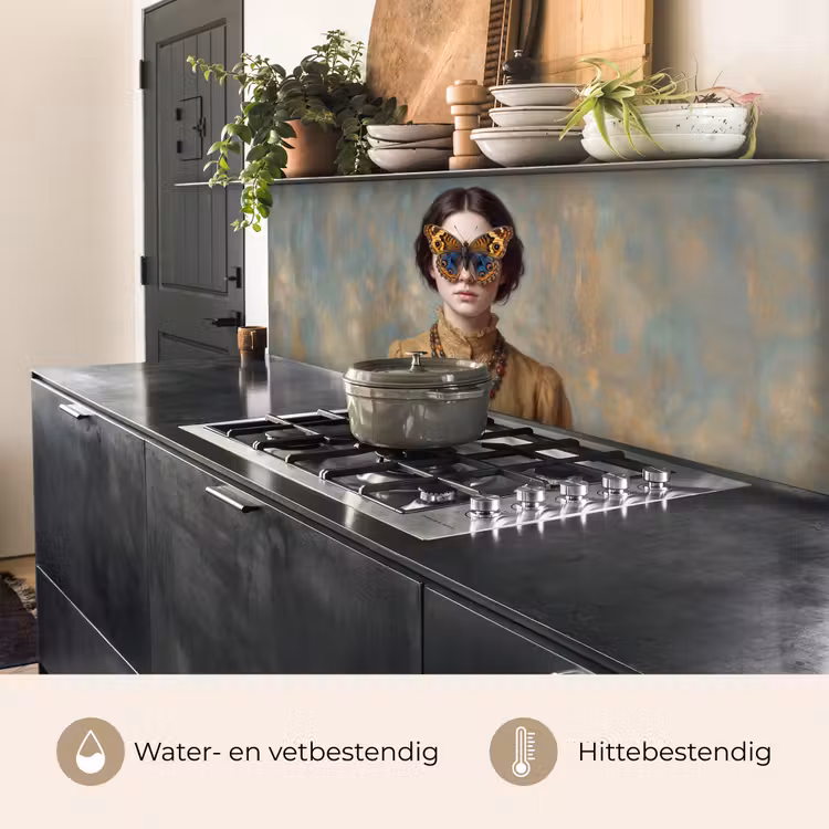 Portret - Vlinder - Kleurrijk keuken achterwand 2 middel -usp_NL