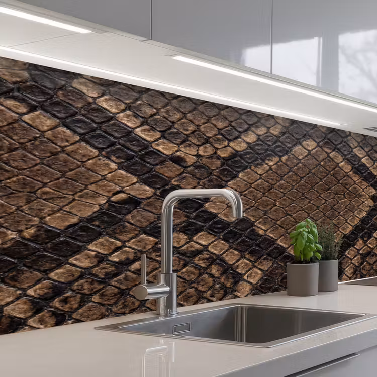 Python - Schubben - Brons keuken achterwand 2 middel -3d_schuin