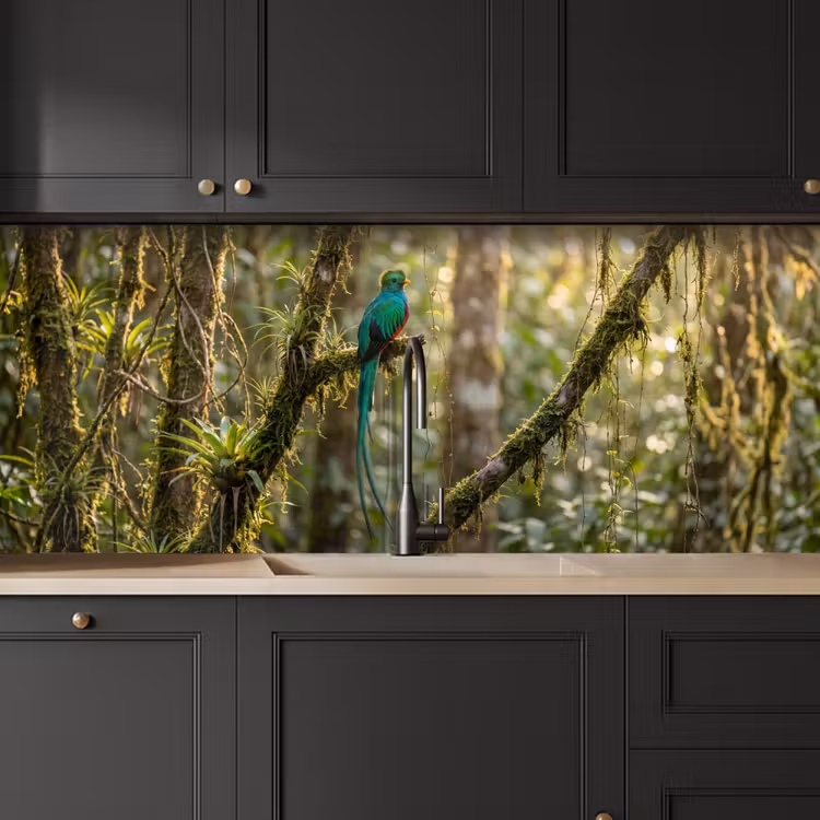 Quetzal - Jungle - Natuur - Groen keuken achterwand 2 middel -sfeer1
