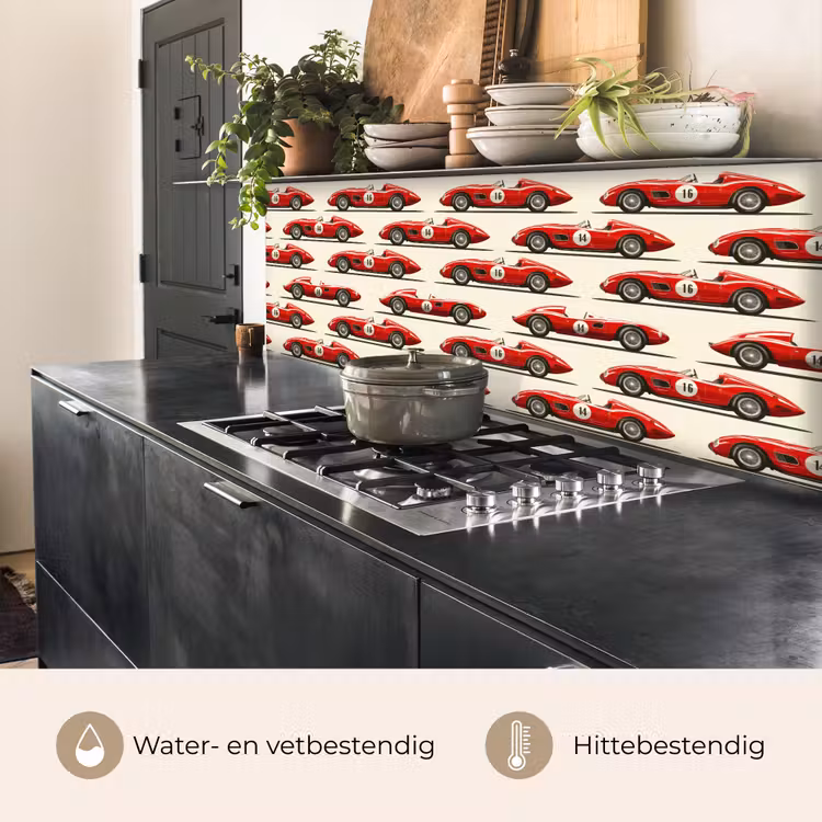 Raceauto - Retro - Rood keuken achterwand 2 middel 871 -usp_NL