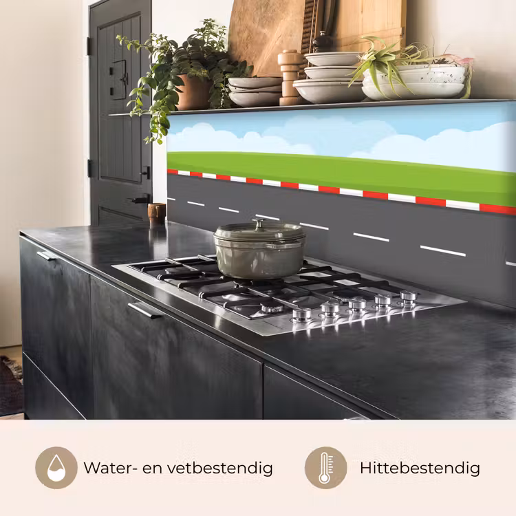 Racebaan - Illustratie - Sport - Kleurrijk keuken achterwand 2 middel -usp_NL