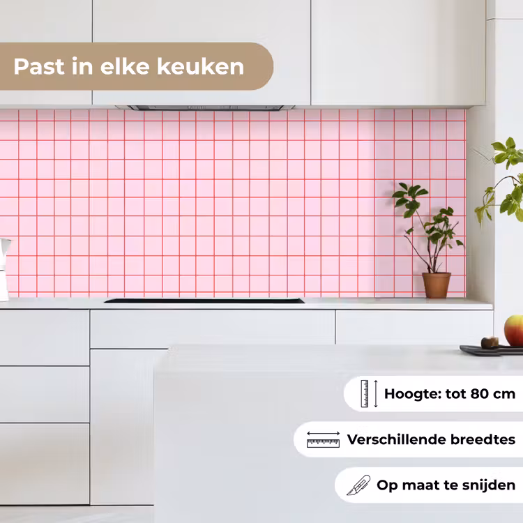 Raster - Patroon - Roze keuken achterwand 2 middel 871 -sfeer4_NL