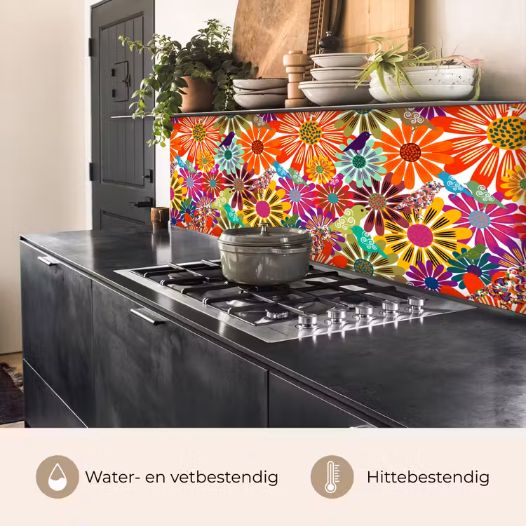 Regenboog - Bloemen - Patronen - Hippie keuken achterwand 2 middel 871 -usp_NL
