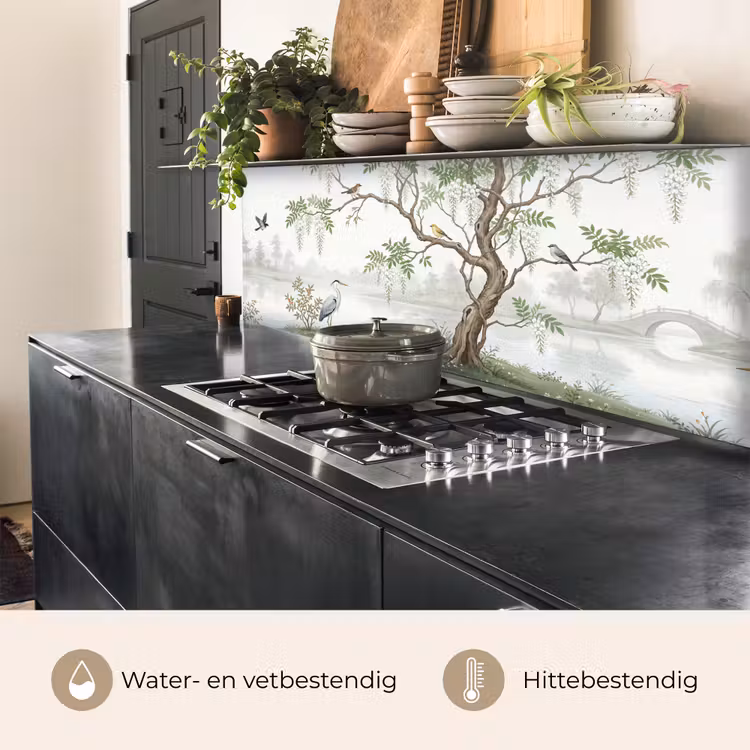 Reiger - Landschap - Groen keuken achterwand 2 middel -usp_NL